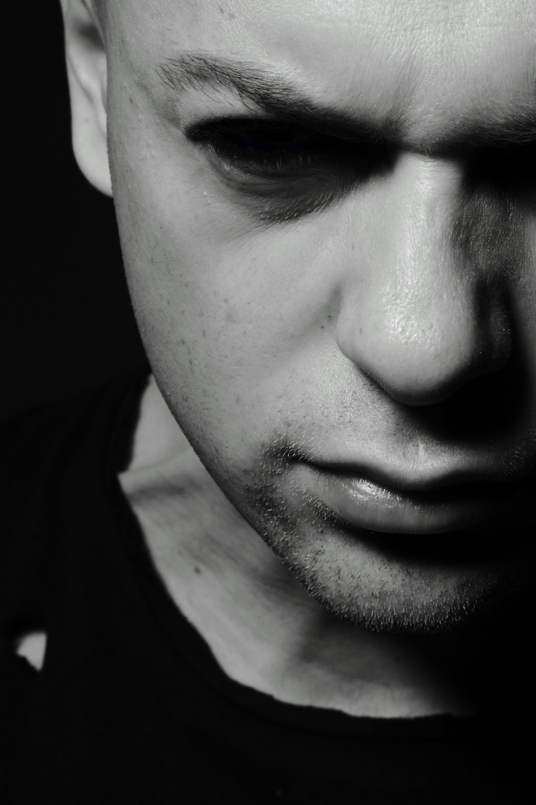 close up emotional actor face