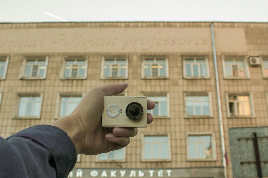 digital camera filming scene