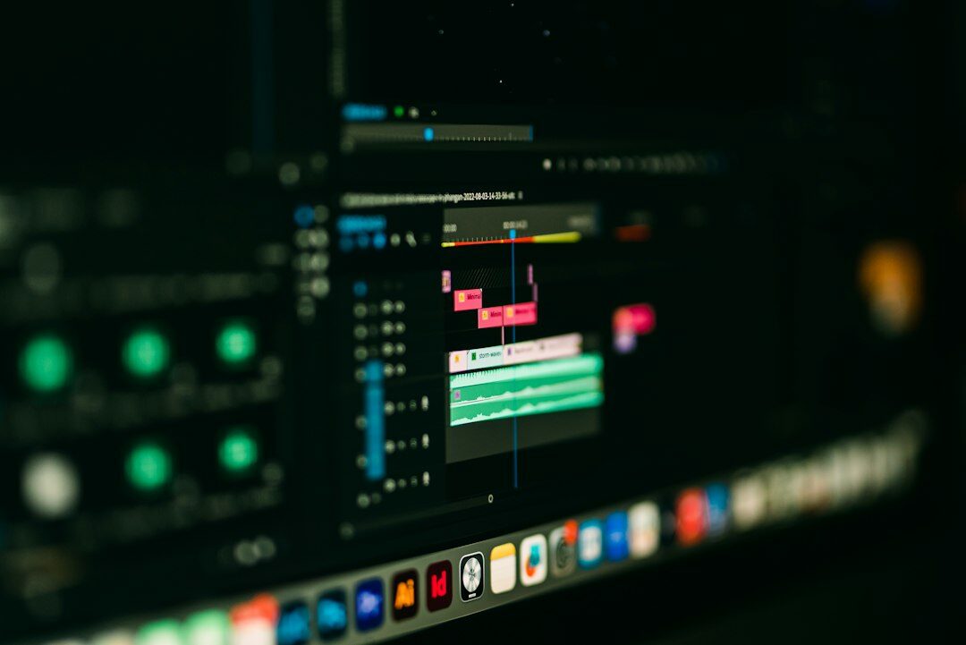 close up of video timeline
