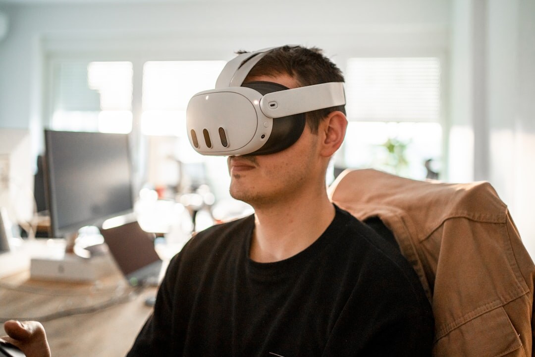 virtual reality headset user
