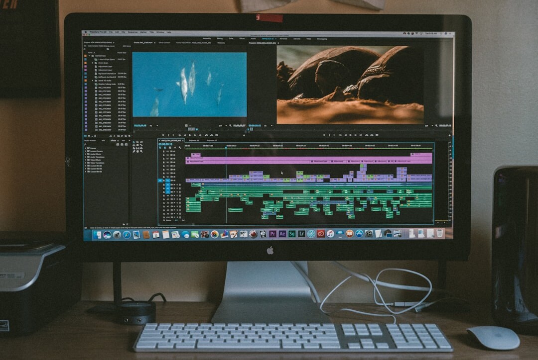professional video editor at work