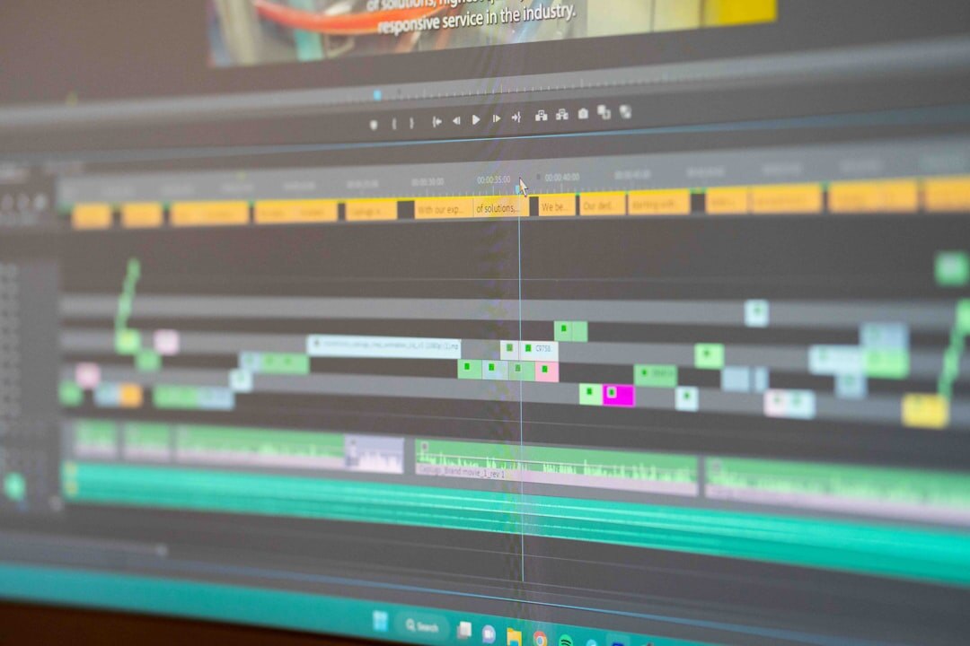 editing timeline close up